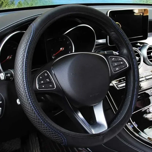 Leather car steering wheel - car,
